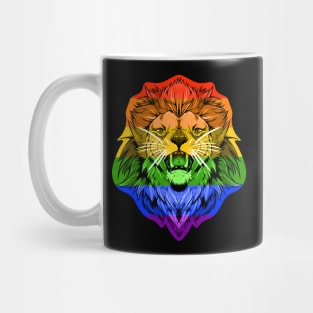 illustrated LION PRIDE series (gay pride flag) RAINBOW ROYGBIV Mug